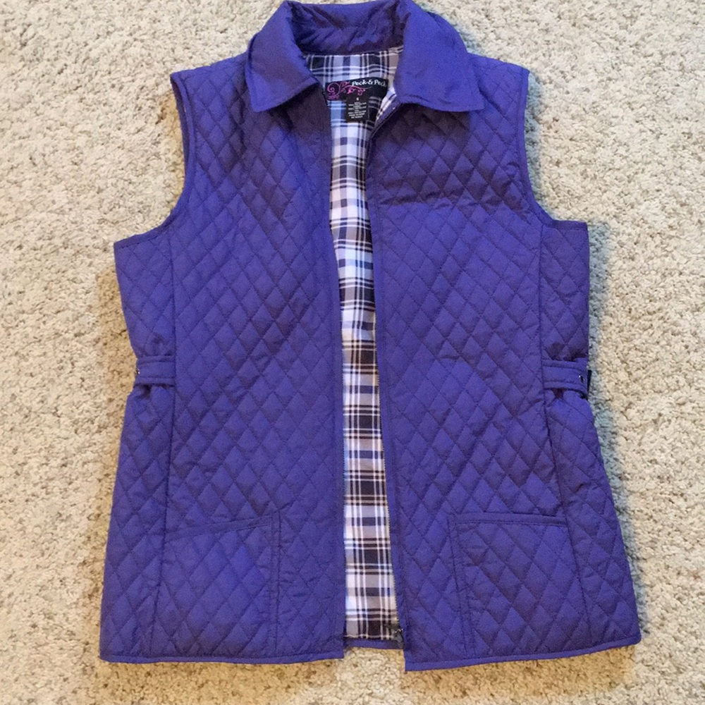 Lightweight purple puffer vest